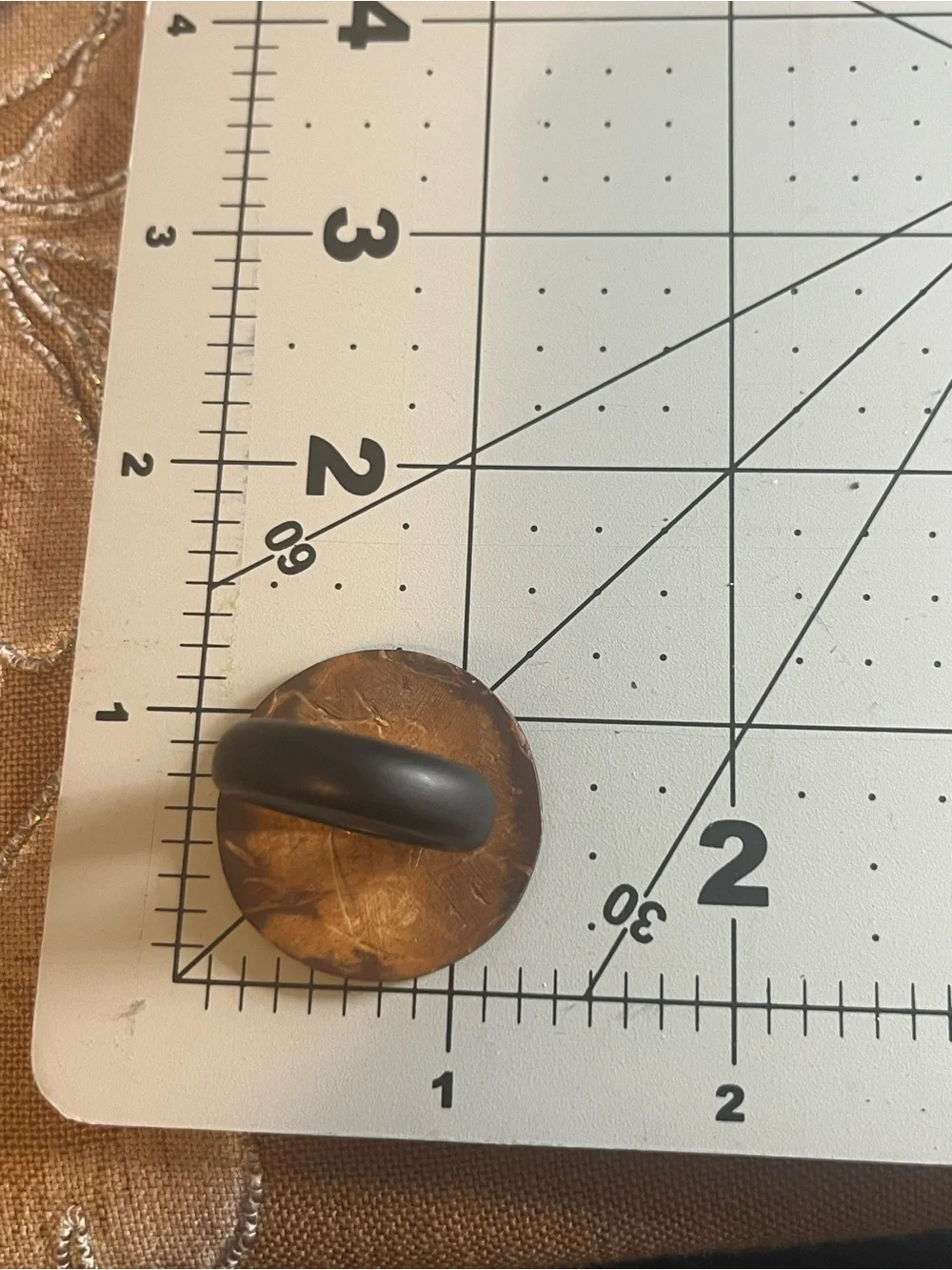 Hand-Painted Blue Floral Wood Ring